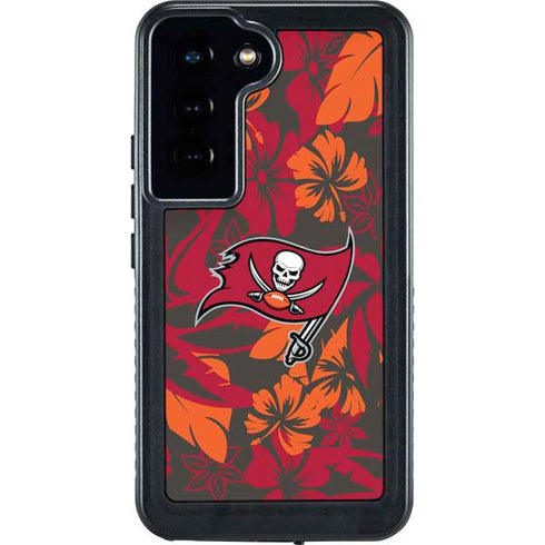 NFL Tampa Bay Buccaneers Tropical Print Galaxy S24 Waterproof Case